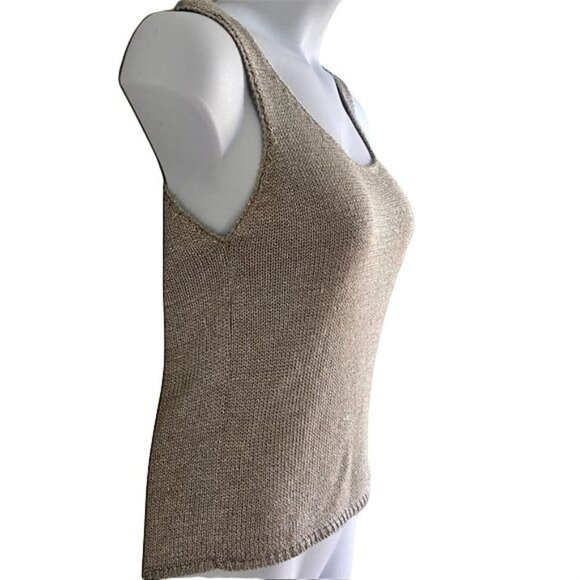 Liz Claiborne Sleeveless Silver Sparkly Top Womens Medium - Picture 4 of 10